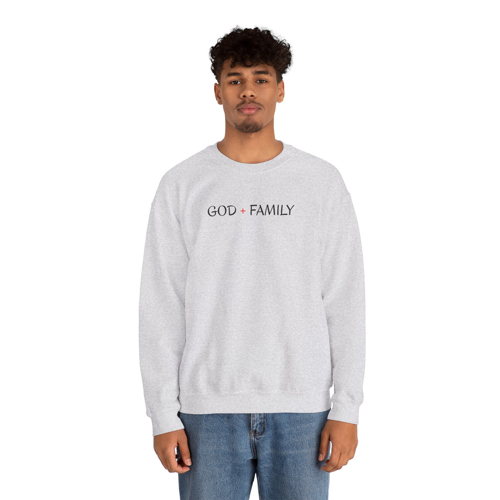 God + Family Crewneck Sweatshirt — Faith-Inspired Family Pullover