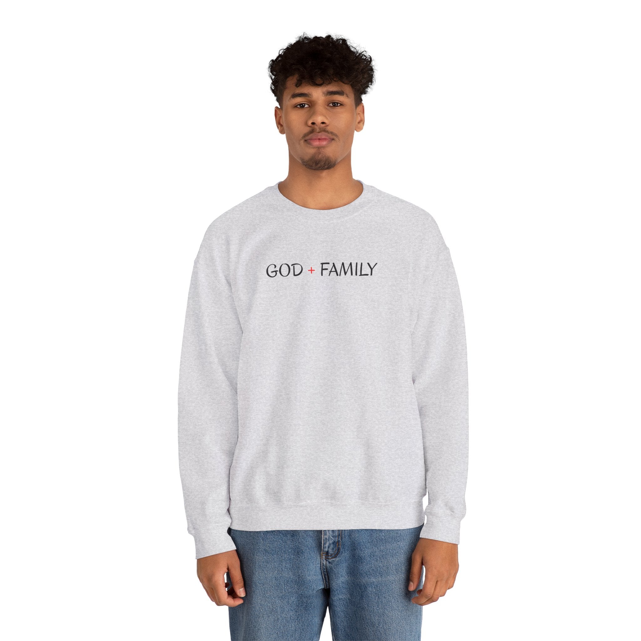 God + Family Crewneck Sweatshirt — Faith-Inspired Family Pullover