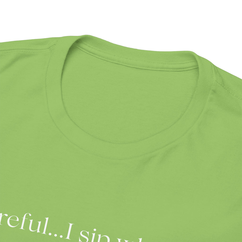 Funny Whiskey Tee — "Careful... I sip whiskey and make questionable eye contact" T-Shirt