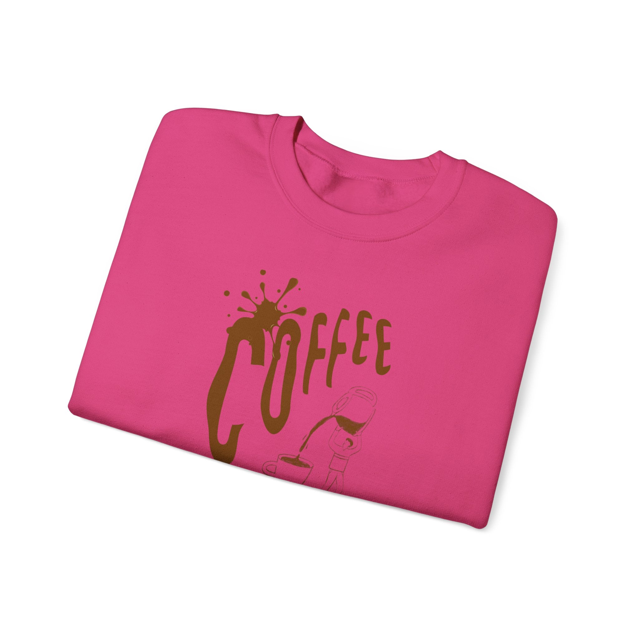 Coffee Lover Crewneck Sweatshirt — Retro Brown Coffee Graphic