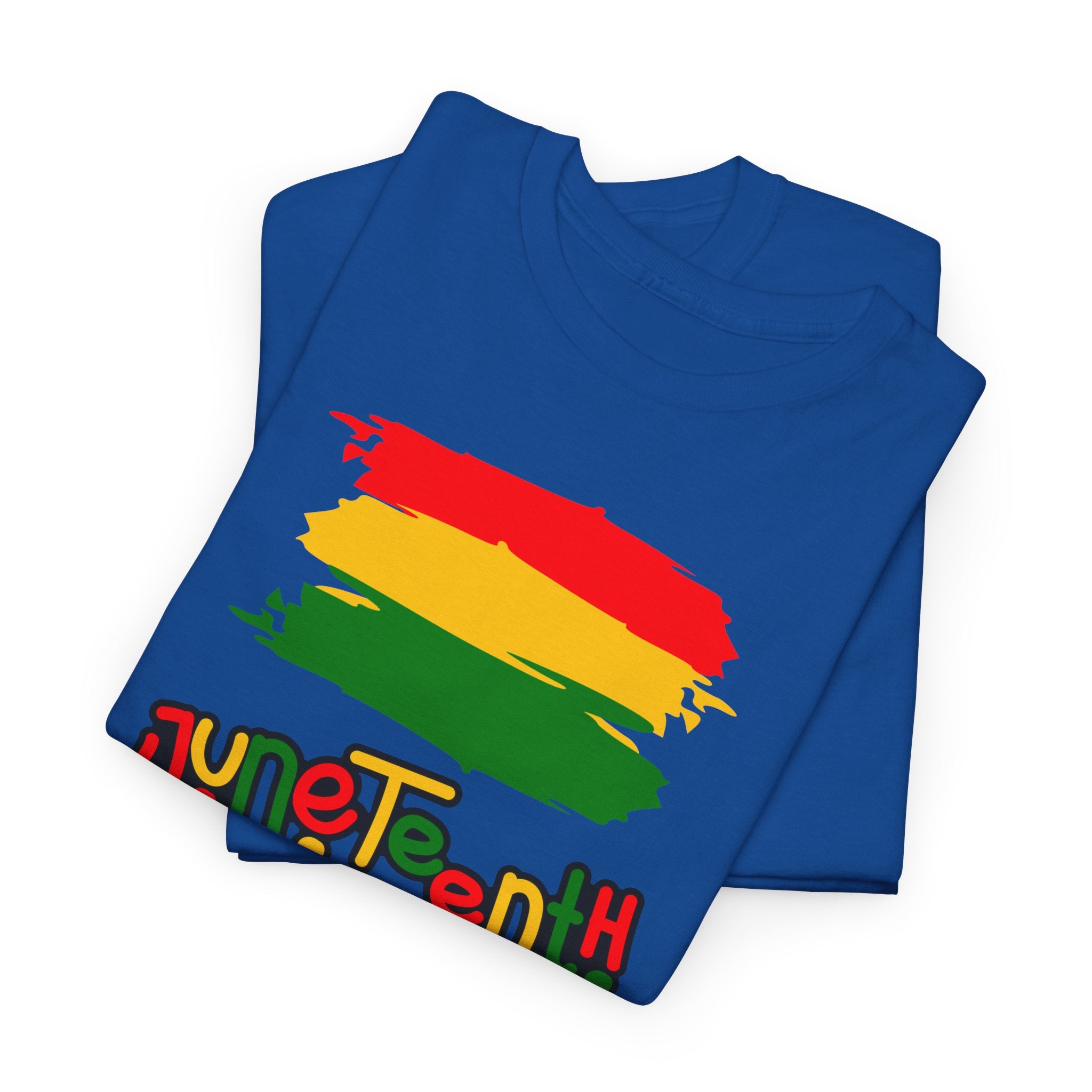 Juneteenth Graphic Tee — Rasta Flag Brushstroke Design