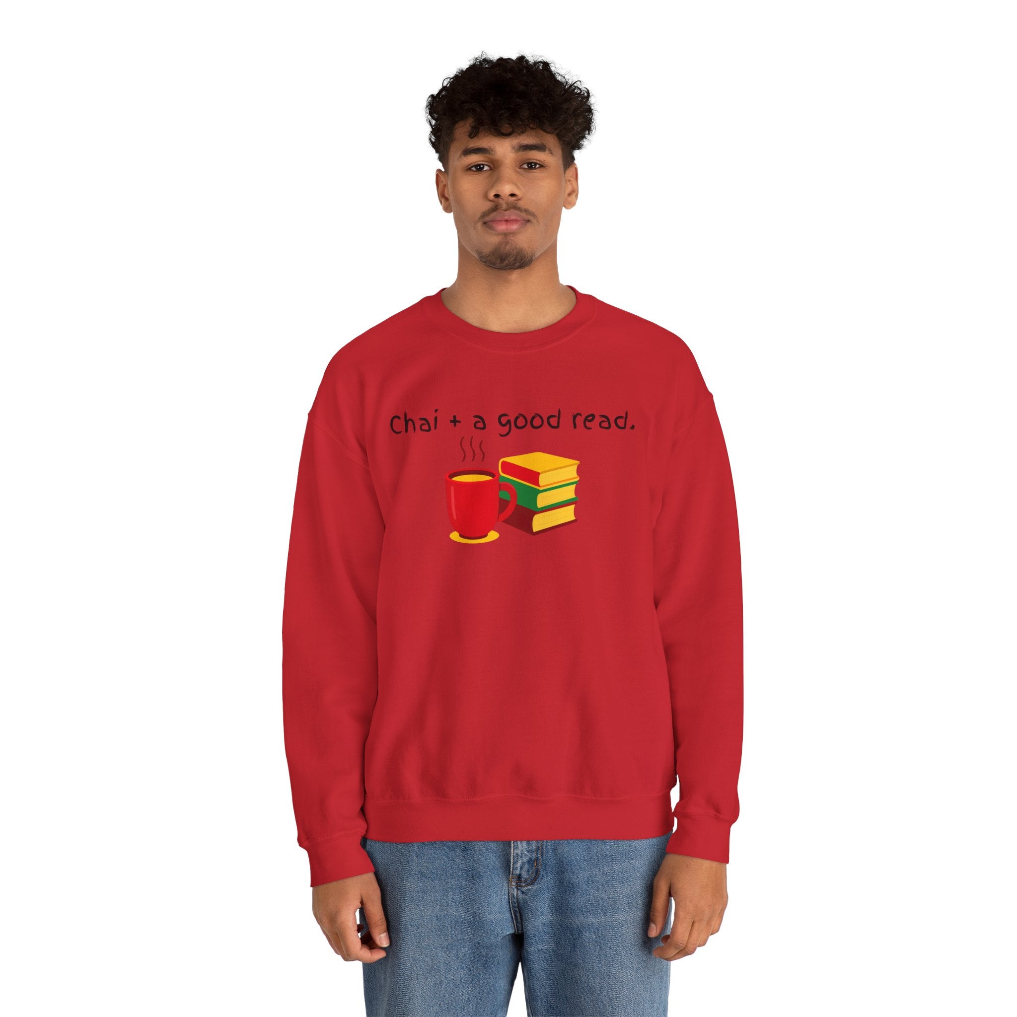 Cozy Reading Sweatshirt — "Chai + a Good Read" Crewneck
