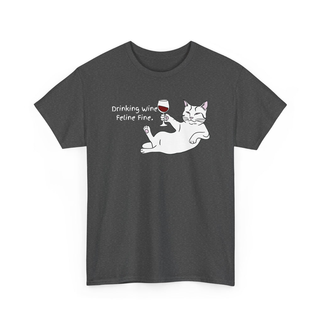 Drinking Wine, Feline Fine Cat Tee