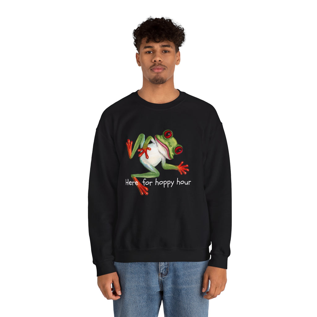 Frog 'Here for Hoppy Hour' Crewneck Sweatshirt