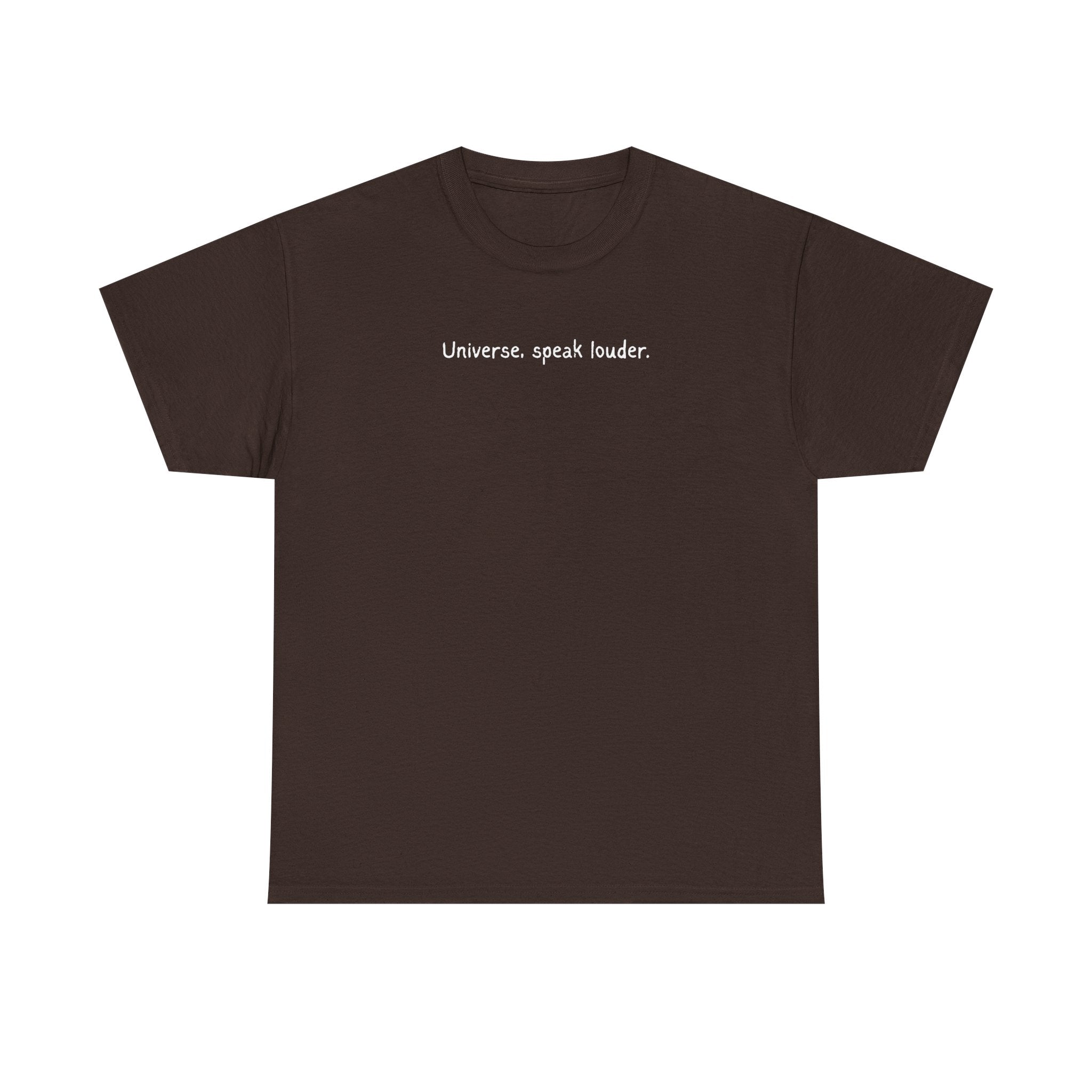 'Universe, Speak Louder' Black Graphic Tee Tag