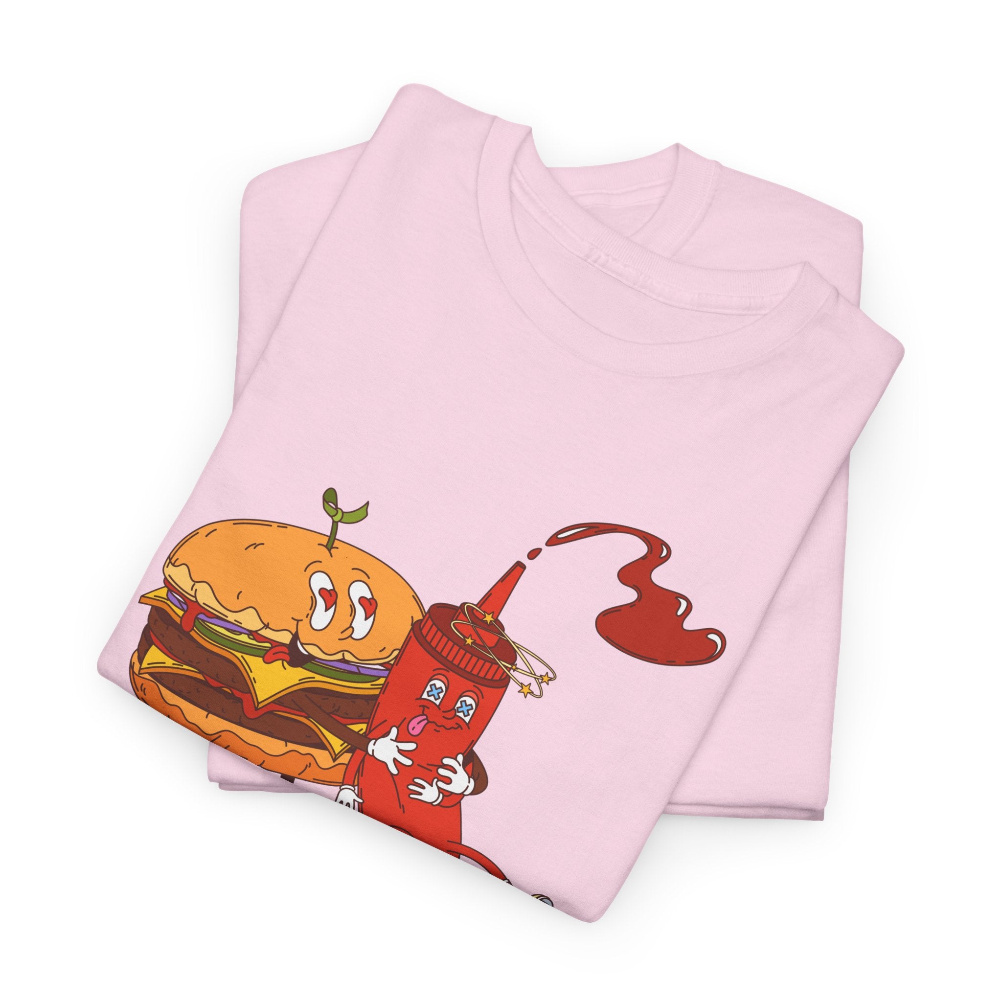 Ketchup & Burger Besties Tee — "Without Me, He’s Dry" Funny Food Couple T-Shirt
