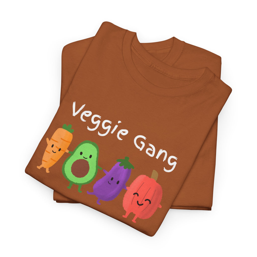 Veggie Gang T-Shirt – Cute Cartoon Avocado, Carrot, Eggplant & Pepper Tee
