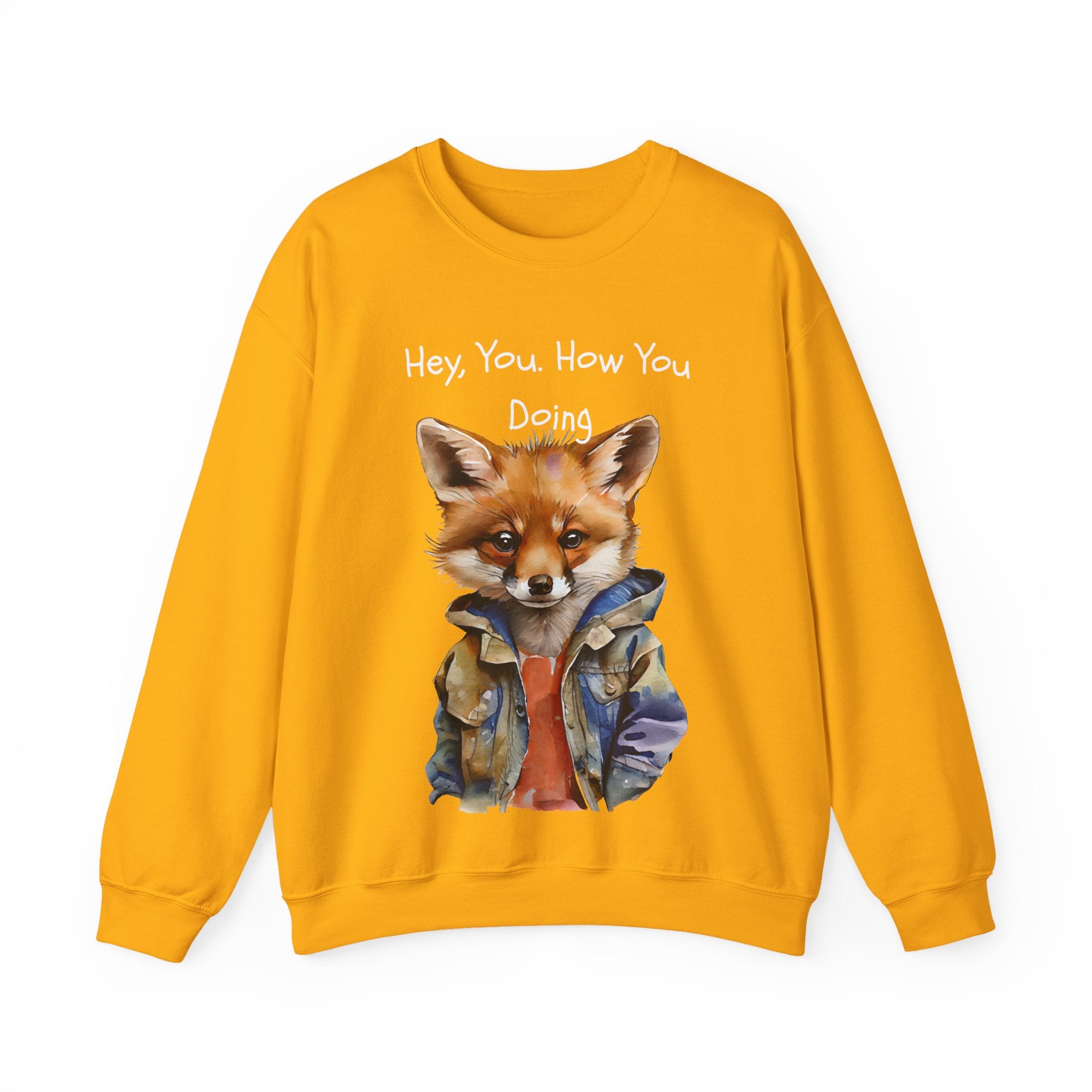 Fox Graphic Crewneck Sweatshirt — "Hey, You. How You Doing" Cozy Pullover