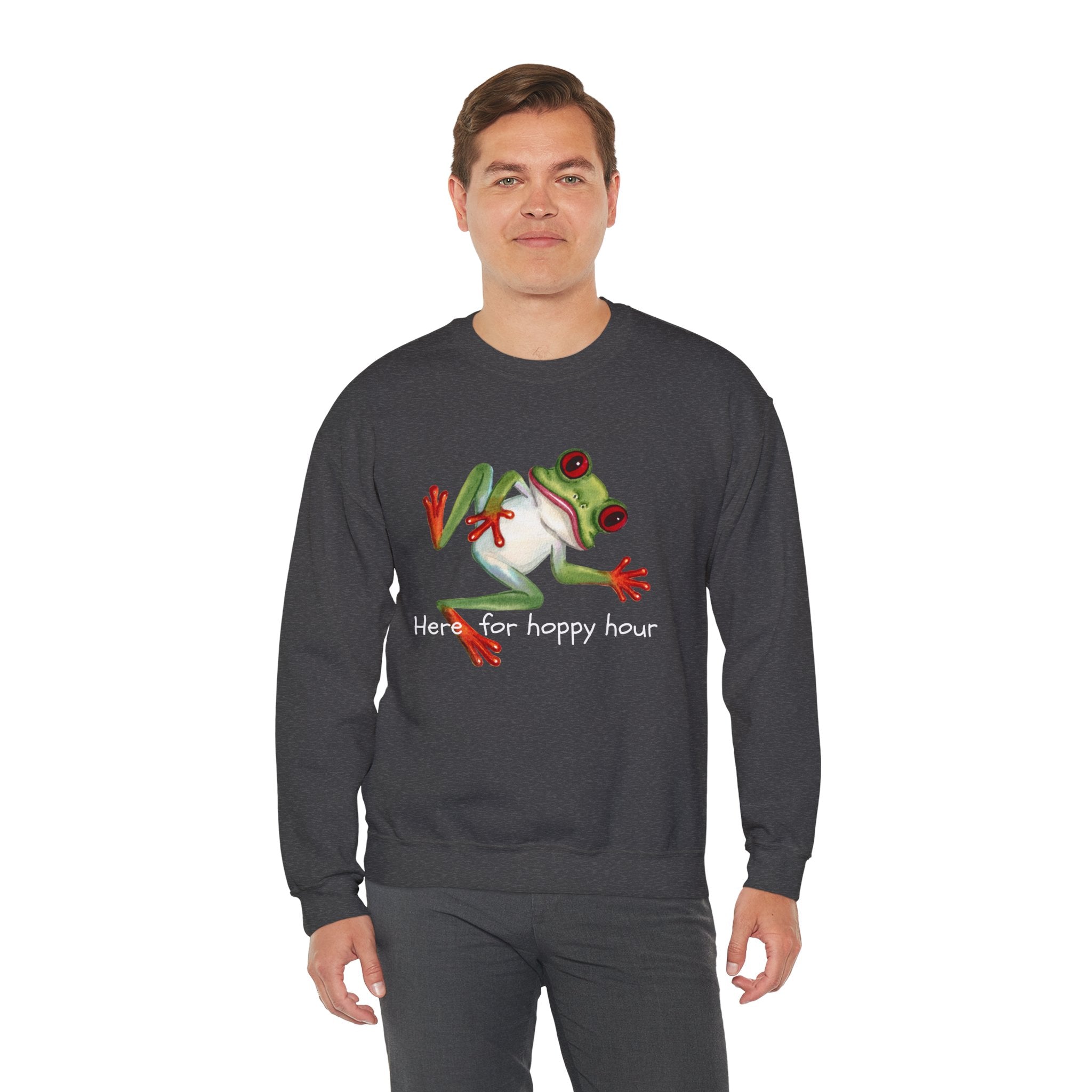 Frog 'Here for Hoppy Hour' Crewneck Sweatshirt
