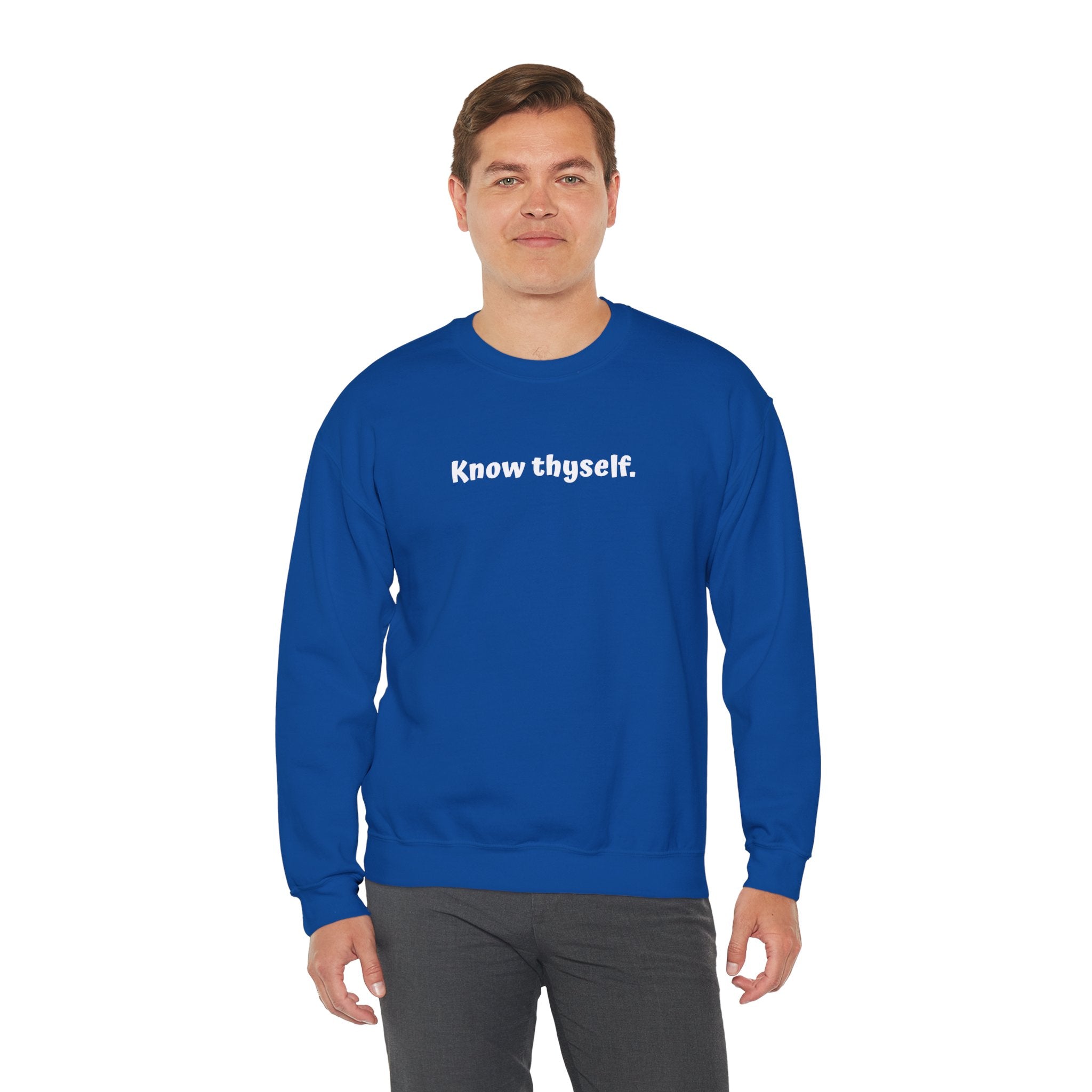Know Thyself Crewneck Sweatshirt — Minimalist Inspirational Sweatshirt
