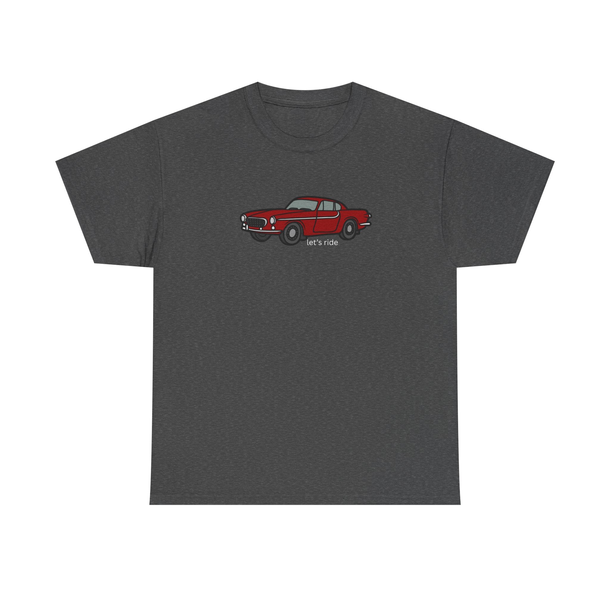 Classic Red Mustang Tee — "let's ride" Vintage Car T-Shirt
