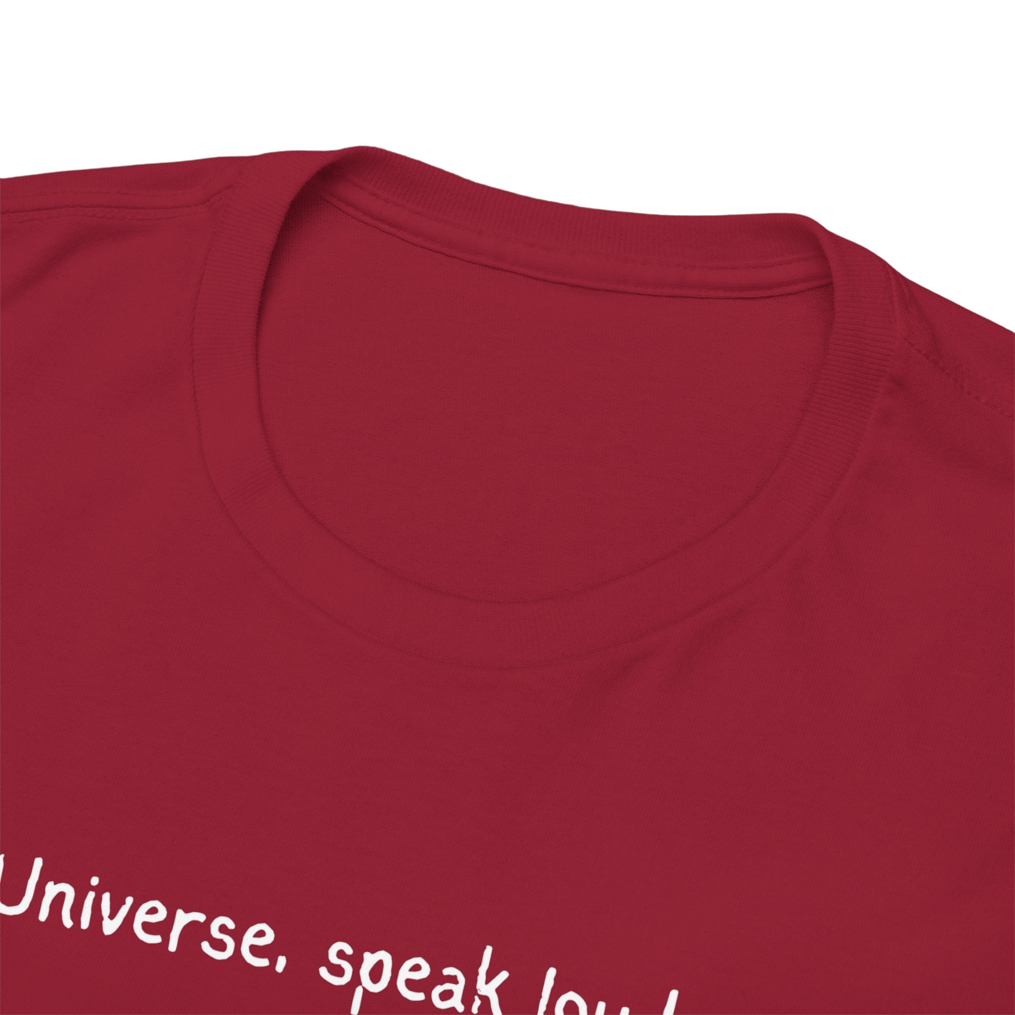 'Universe, Speak Louder' Black Graphic Tee Tag