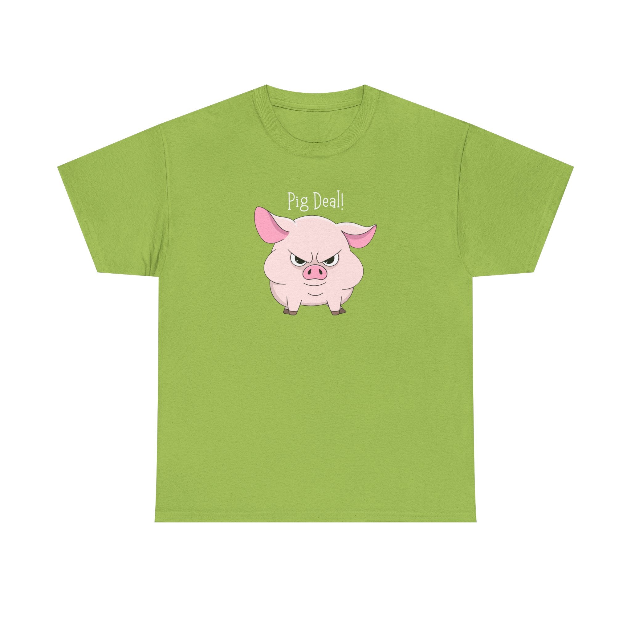 Pig Deal! Cute Angry Pig Graphic Tee — Funny Farm Animal T-Shirt