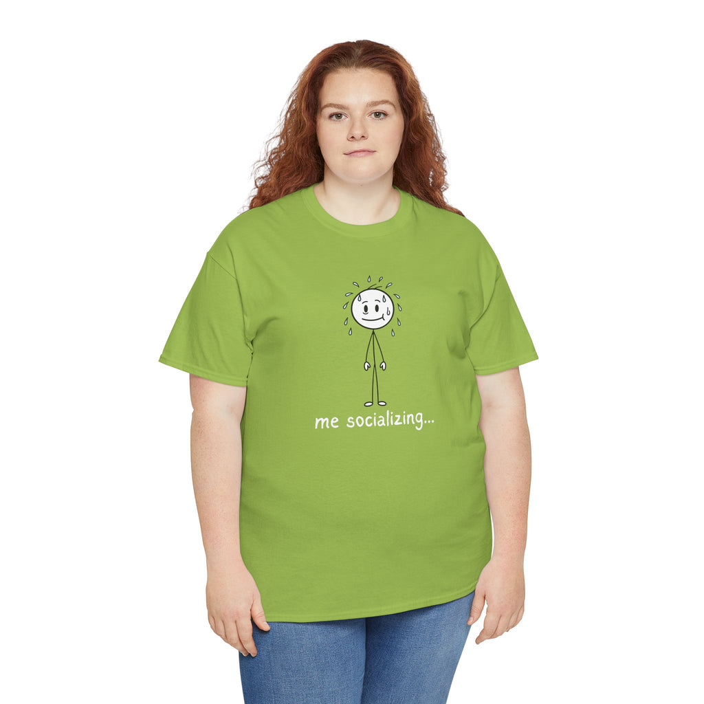 Me Socializing T-Shirt — Funny Introvert Stick Figure Tee