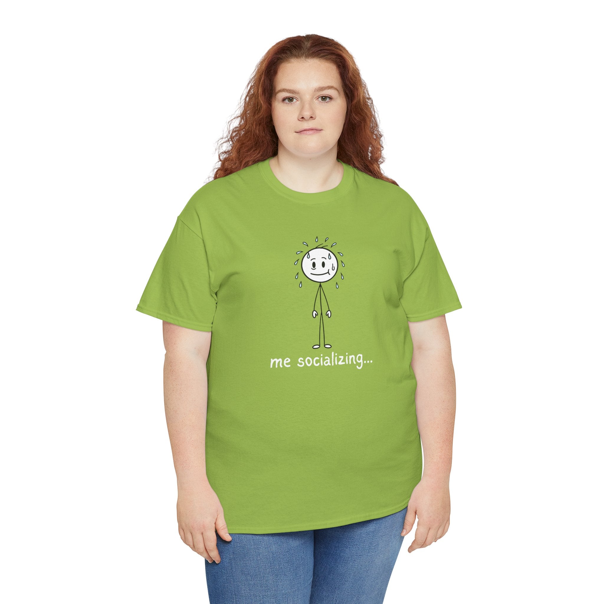 Me Socializing T-Shirt — Funny Introvert Stick Figure Tee