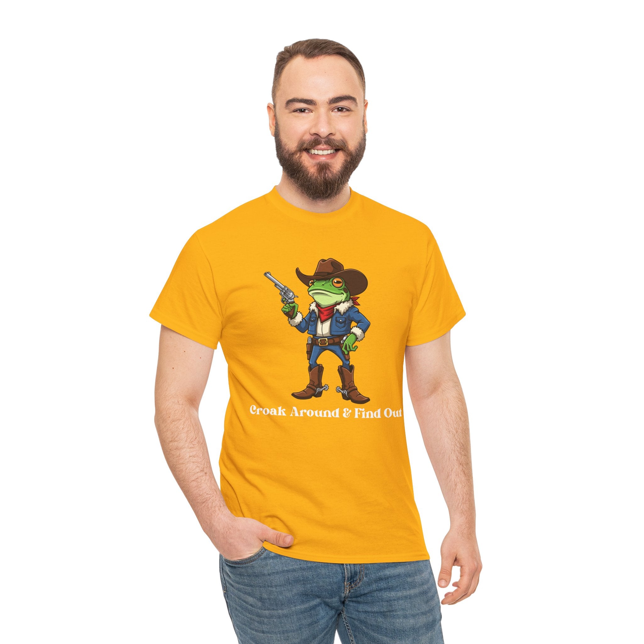 Cowboy Frog T-Shirt - "Croak Around & Find Out" Funny Western Graphic Tee