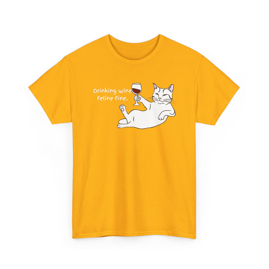 Drinking Wine, Feline Fine Cat Tee