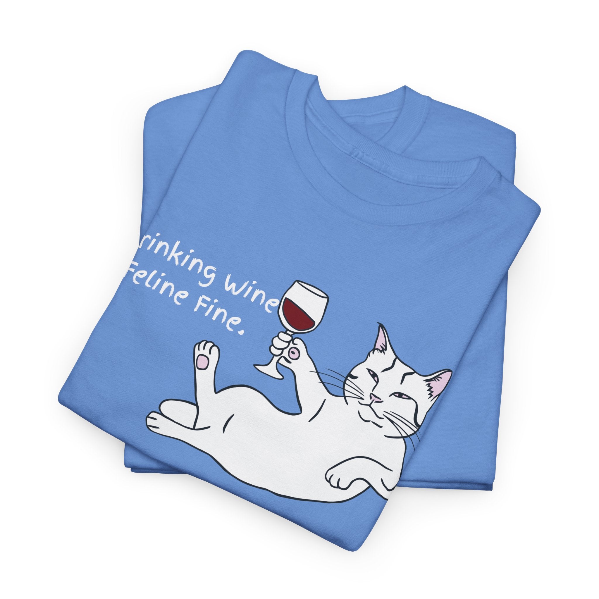 Drinking Wine, Feline Fine Cat Tee
