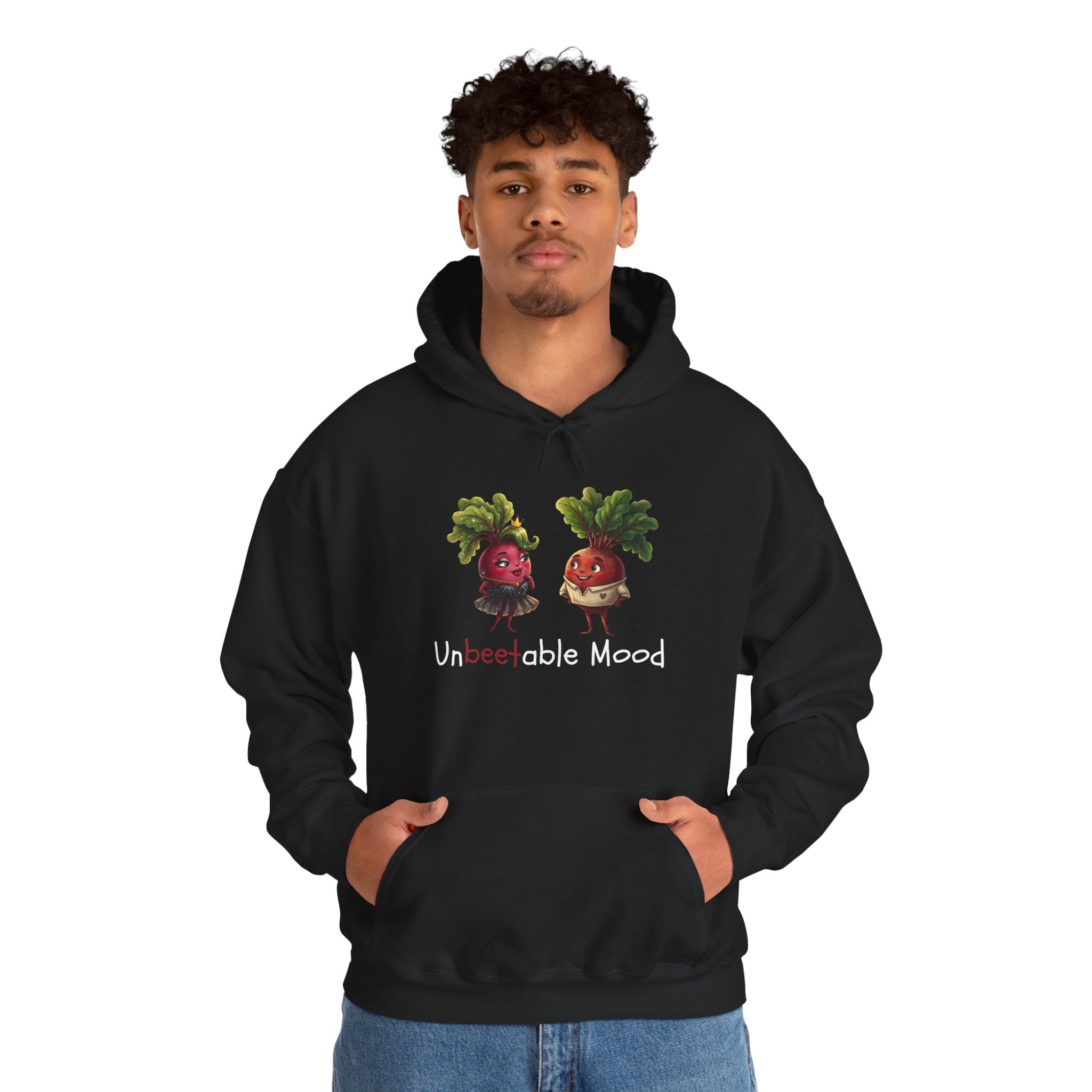 Radish 'Unbeetable Mood' Hoodie – Cute Veggie Couple Graphic Sweatshirt