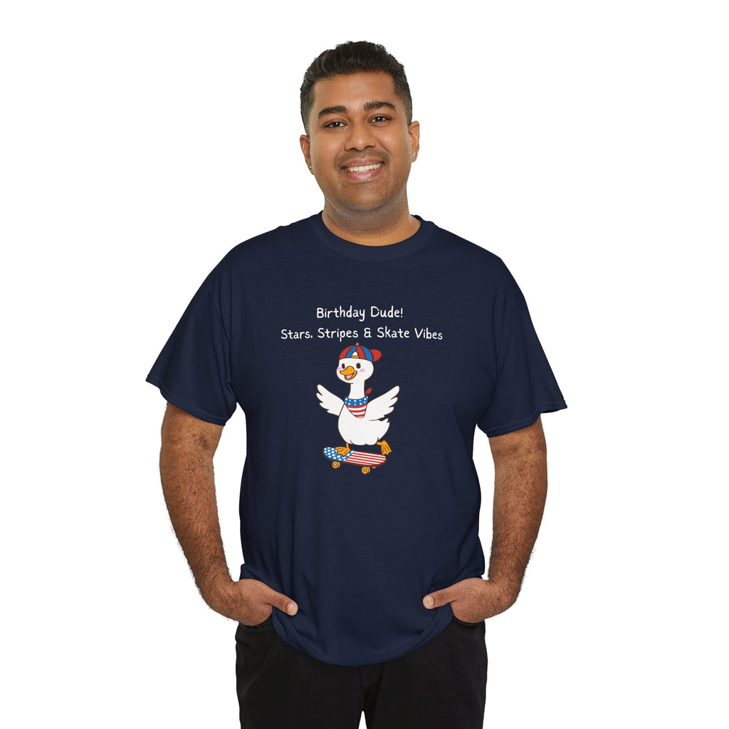 Birthday Dude! Stars, Stripes & Skate Vibes Tee