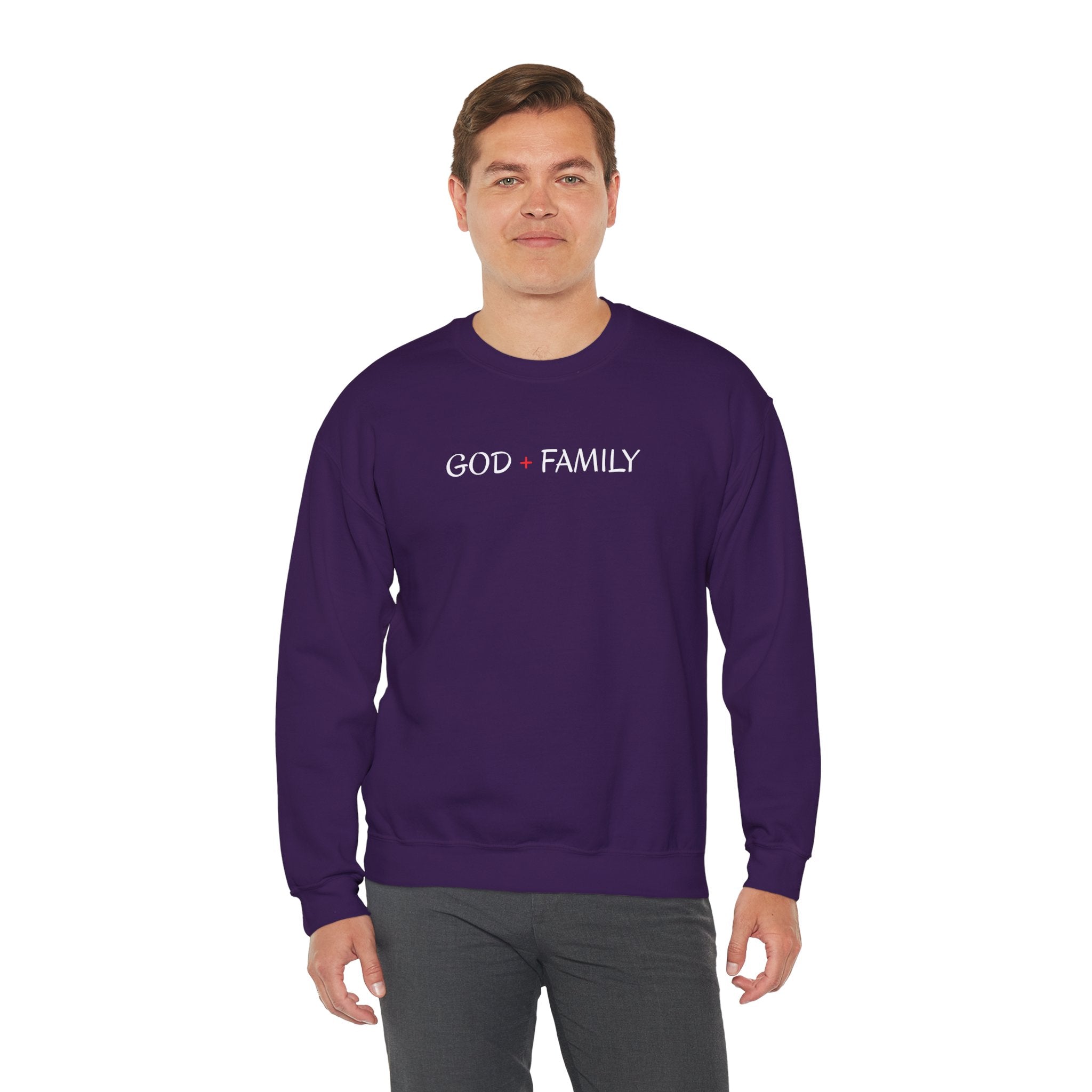 God + Family Crewneck Sweatshirt — Faith-Based Family Pullover