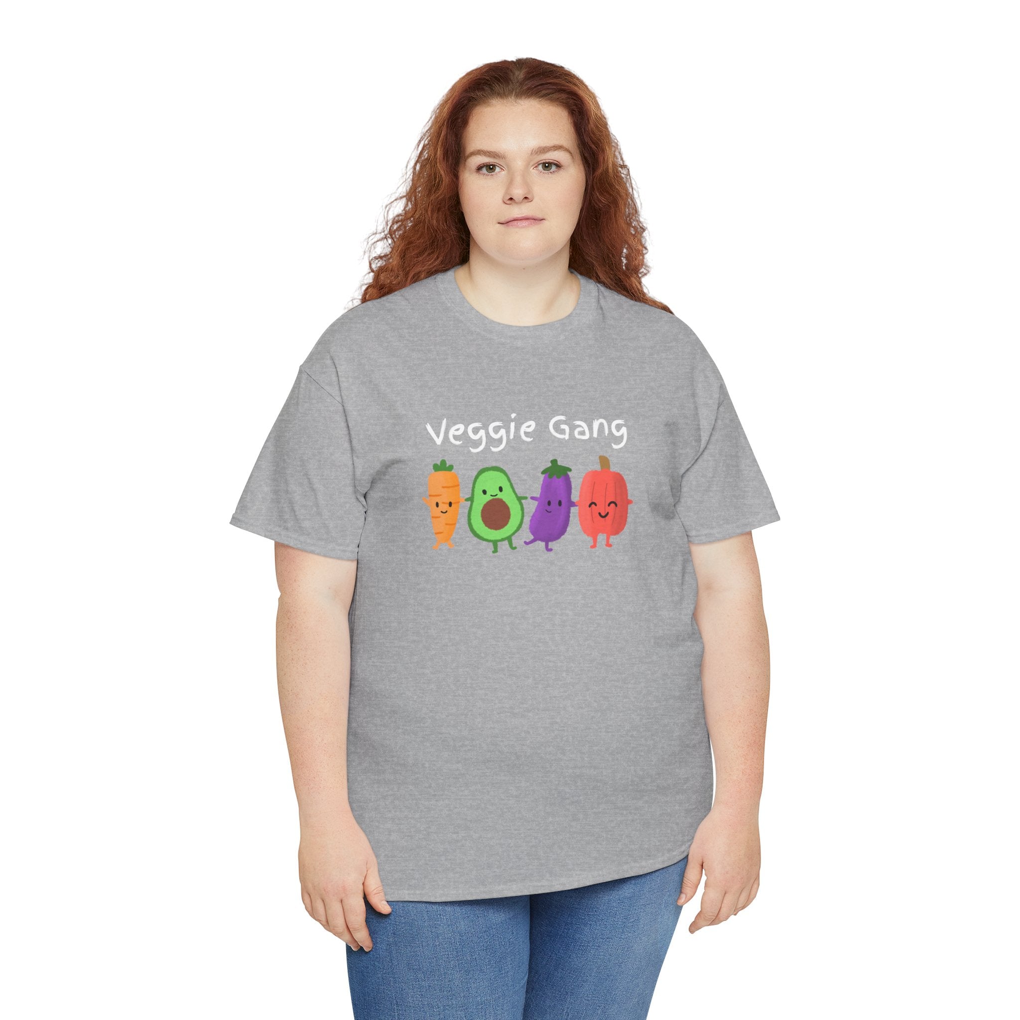 Veggie Gang T-Shirt – Cute Cartoon Avocado, Carrot, Eggplant & Pepper Tee