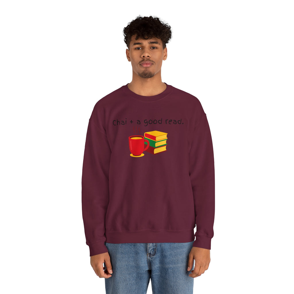 Cozy Reading Sweatshirt — "Chai + a Good Read" Crewneck