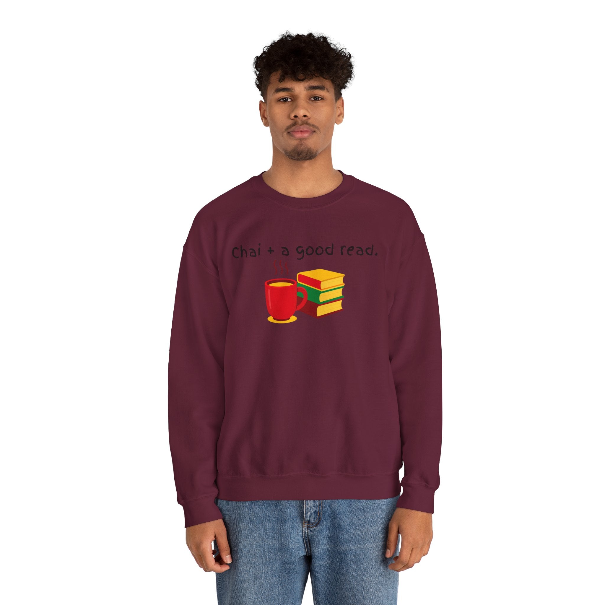 Cozy Reading Sweatshirt — "Chai + a Good Read" Crewneck