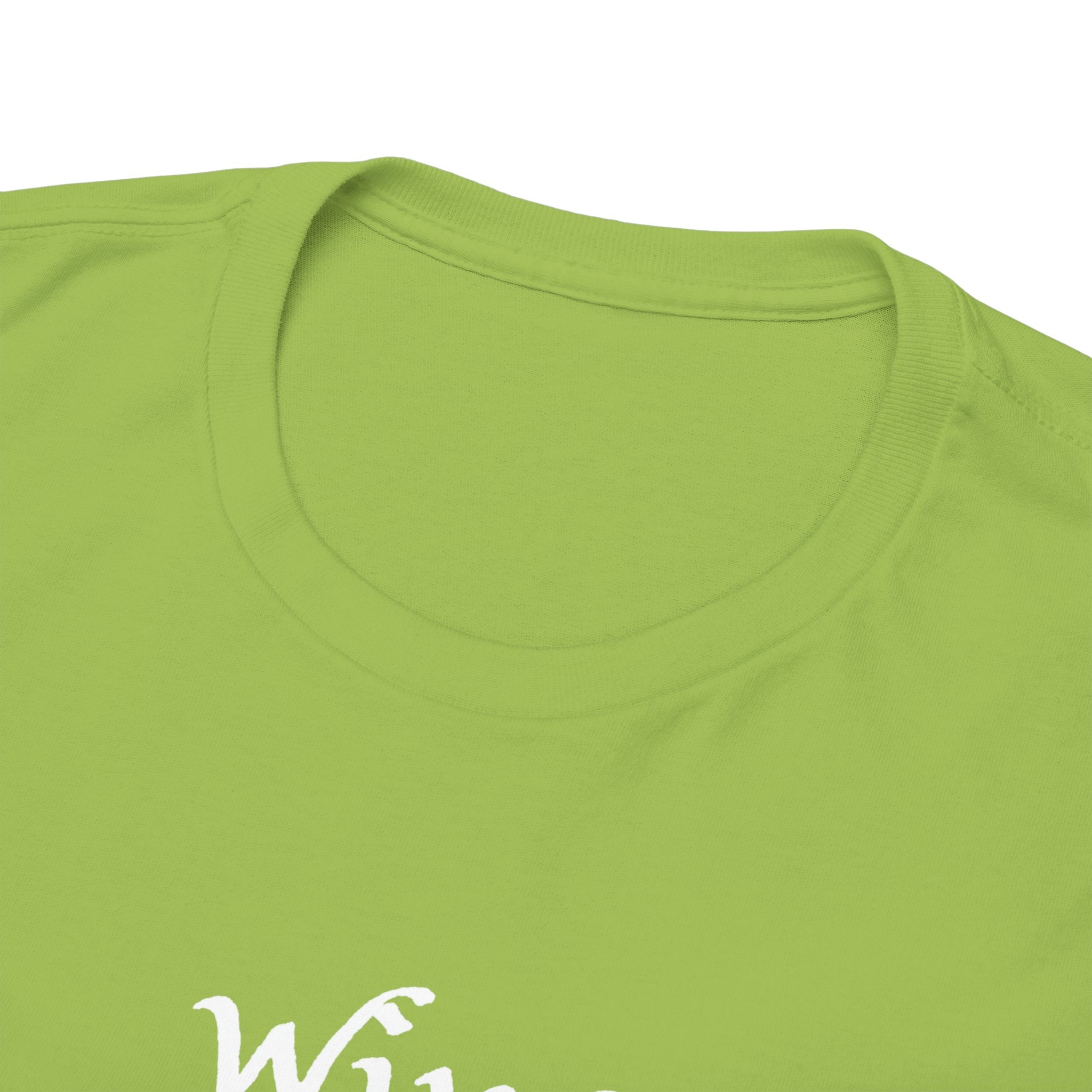 Wine Graphic Tee — Minimalist Small Chest 'wine' Text T‑Shirt