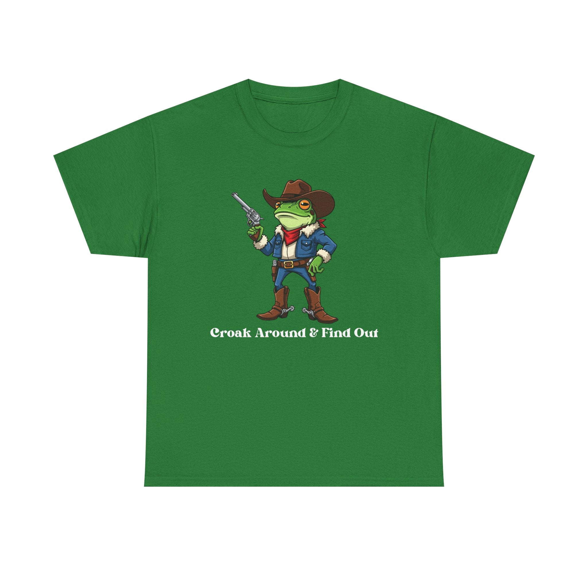 Cowboy Frog T-Shirt - "Croak Around & Find Out" Funny Western Graphic Tee