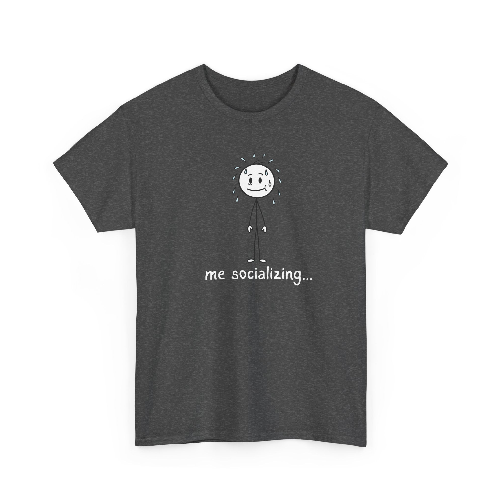 Me Socializing T-Shirt — Funny Introvert Stick Figure Tee