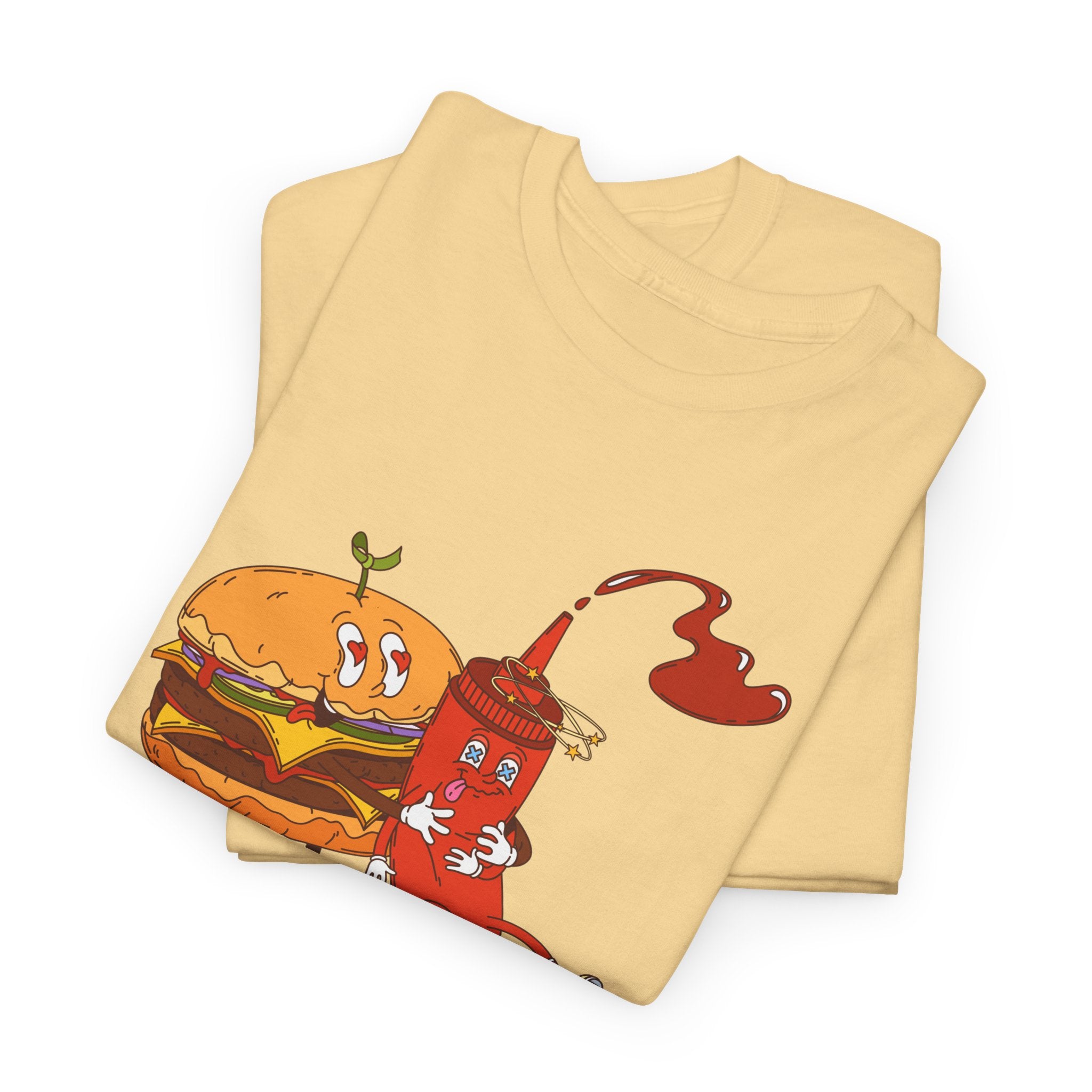 Ketchup & Burger Besties Tee — "Without Me, He’s Dry" Funny Food Couple T-Shirt