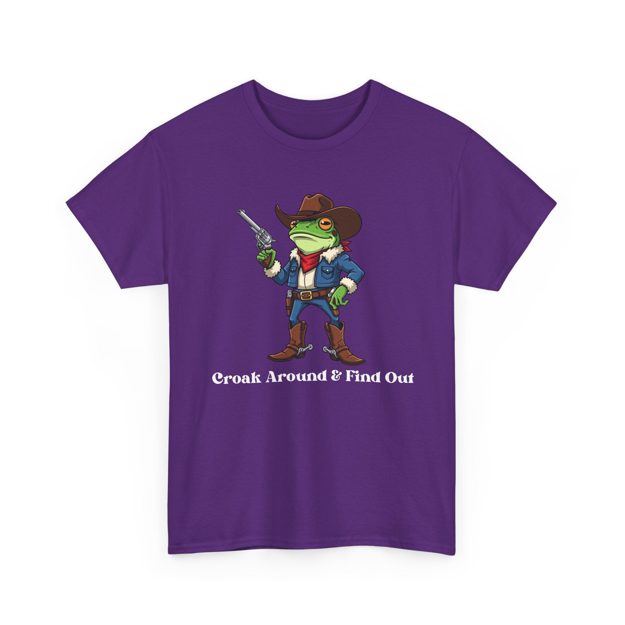 Cowboy Frog T-Shirt - "Croak Around & Find Out" Funny Western Graphic Tee