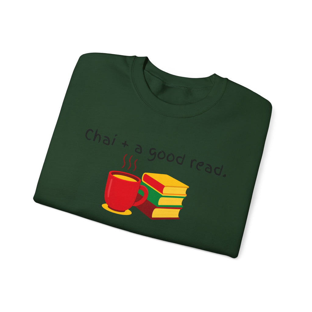 Cozy Reading Sweatshirt — "Chai + a Good Read" Crewneck
