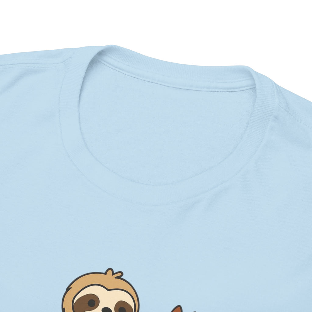 Sloth on Horse Tee — "Work Smarter, Not Faster" Cute Casual Graphic T-Shirt