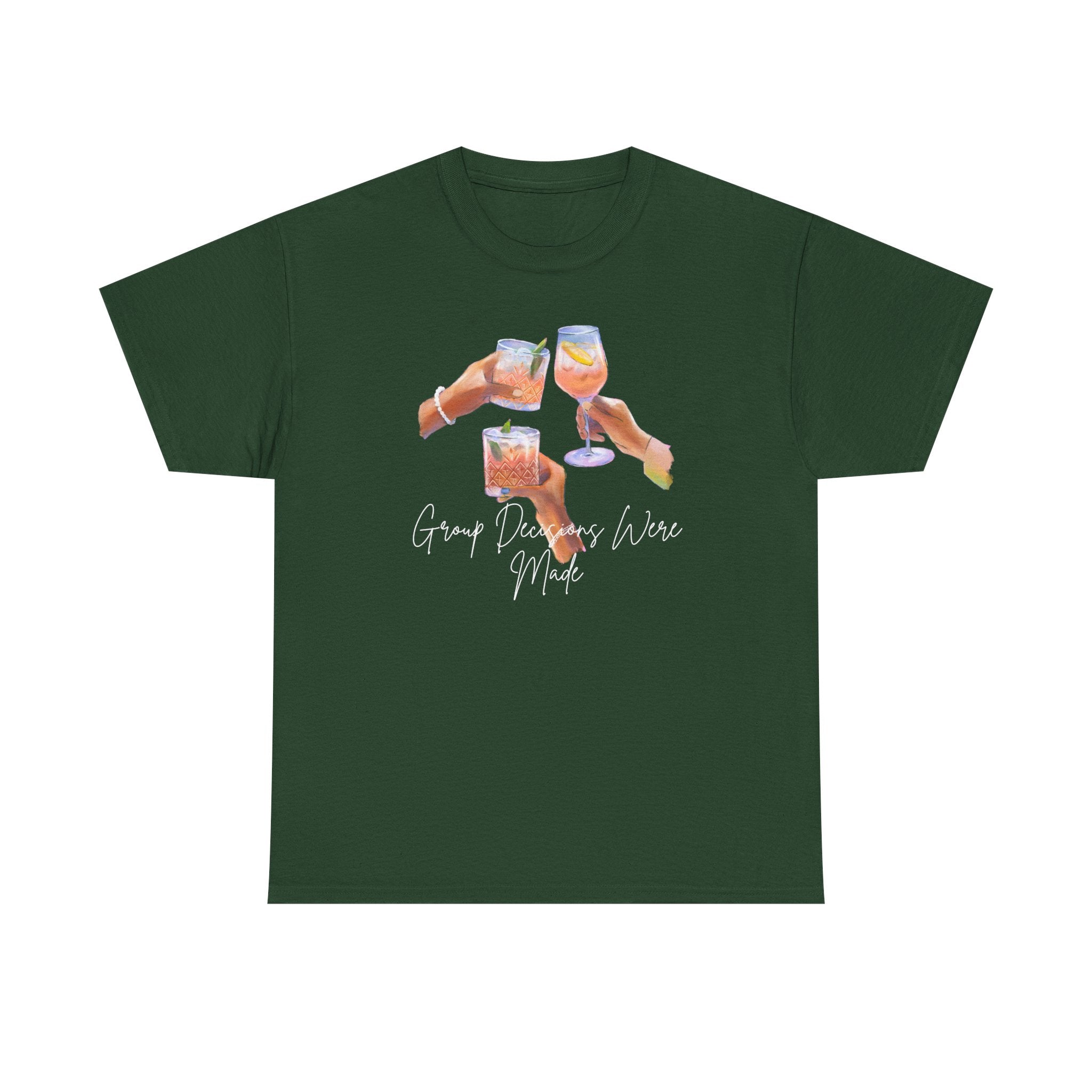 Cheers Wine T-Shirt — "Good Days Are Here" Toast Graphic Tee