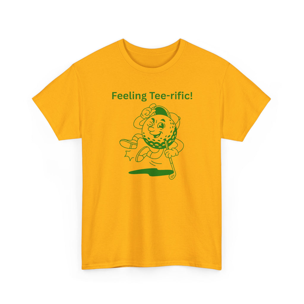 Golf Tee T-Shirt — "Feeling Tee-rific!" Vintage Golf Character Shirt