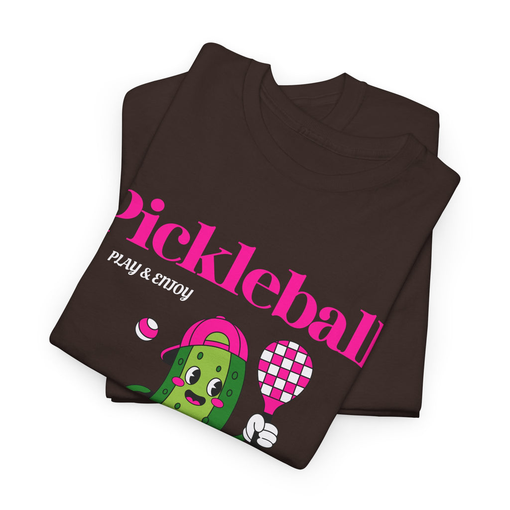 Pickleball Pickle Mascot Tee — Play & Enjoy Graphic T-Shirt