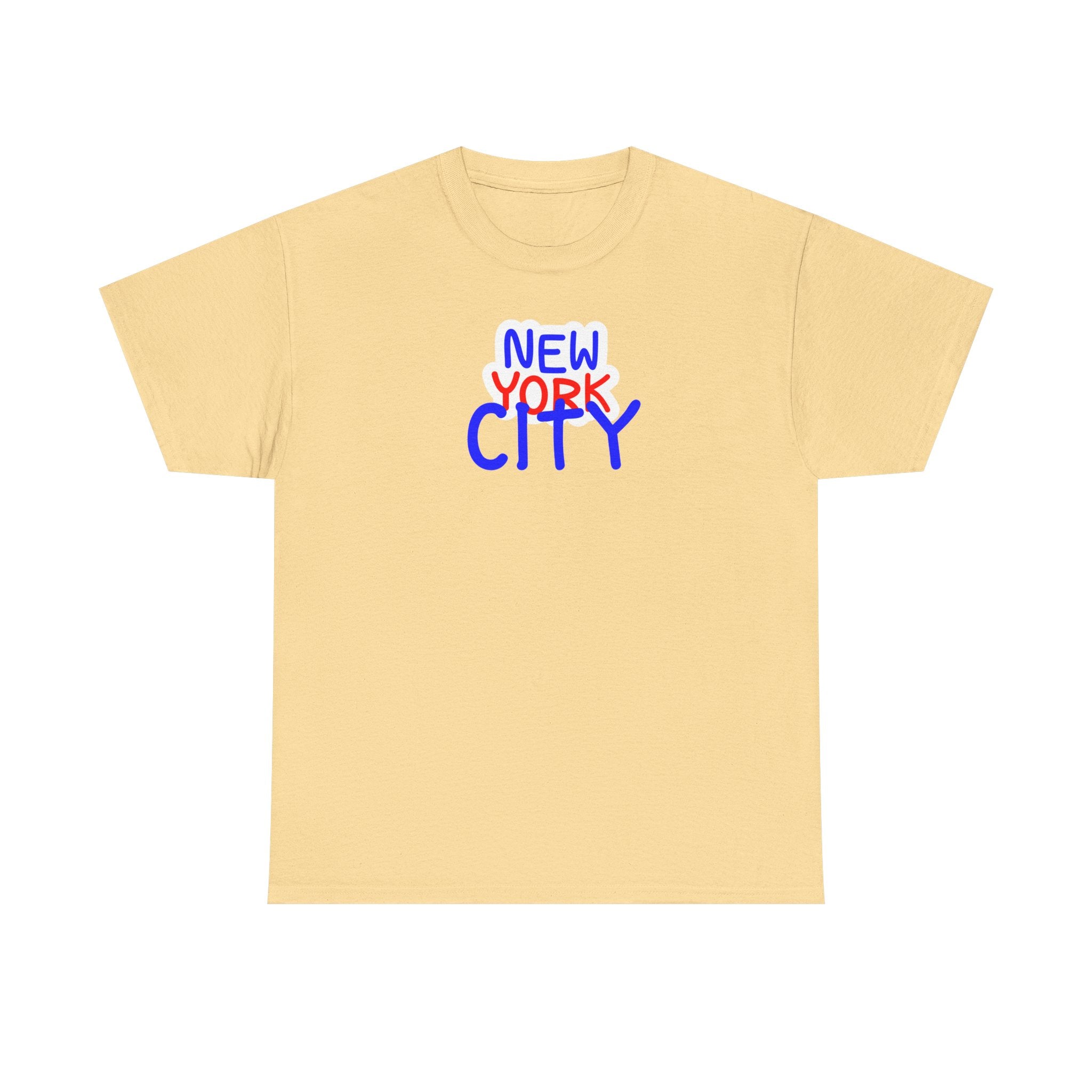 New York City Graphic Tee - Handwritten Red & Blue NYC T-Shirt