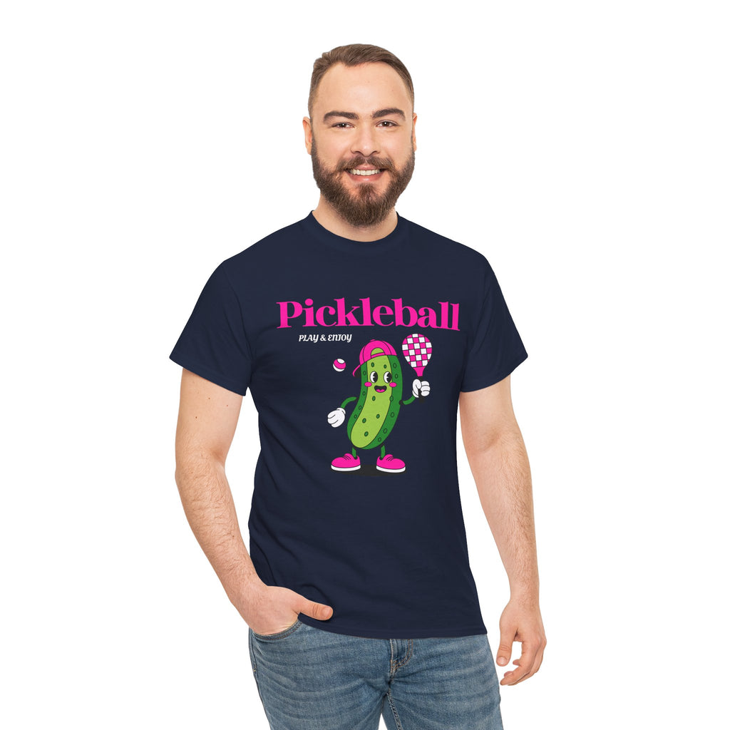 Pickleball Pickle Mascot Tee — Play & Enjoy Graphic T-Shirt