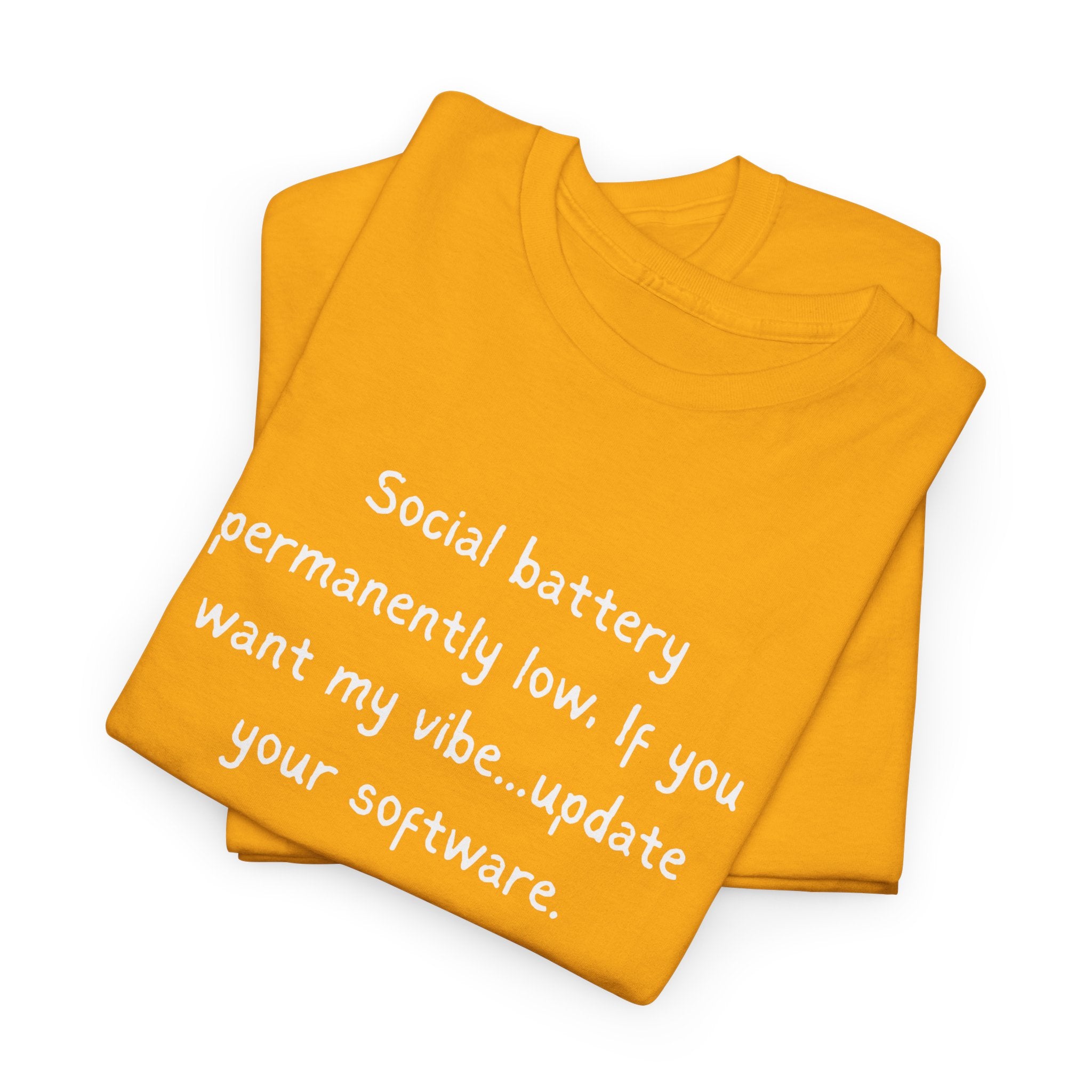 Social Battery Permanently Low Tee — Introvert Humor Cotton T-Shirt