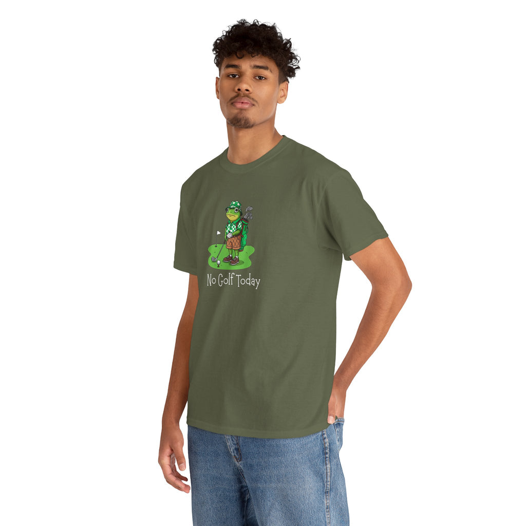 T-Shirt — Funny 'No Golf Today' Frog Golfer Graphic Tee