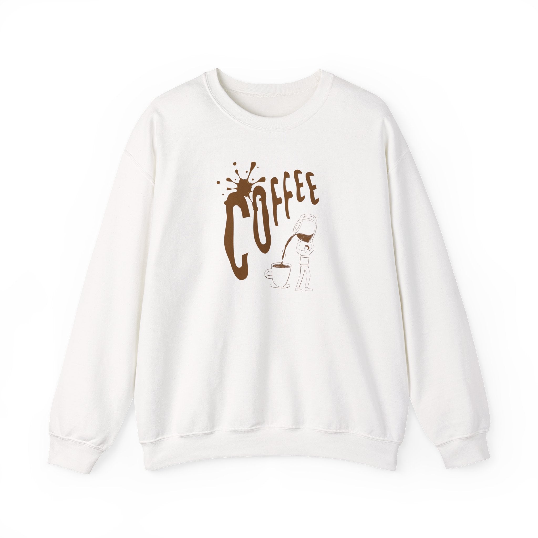 Coffee Lover Crewneck Sweatshirt — Retro Brown Coffee Graphic