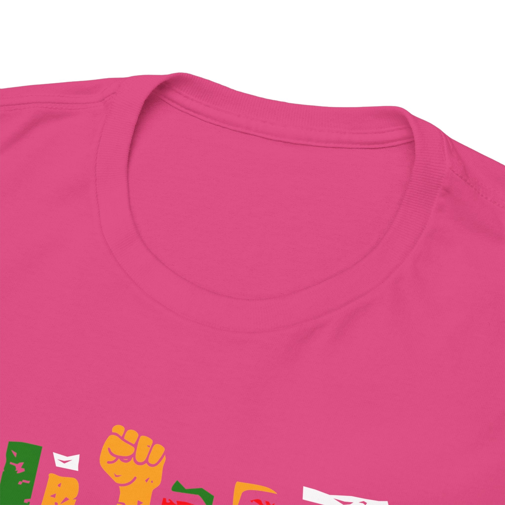 Juneteenth Celebration T-Shirt — "Made Us Stronger" Floral Block Letter Tee