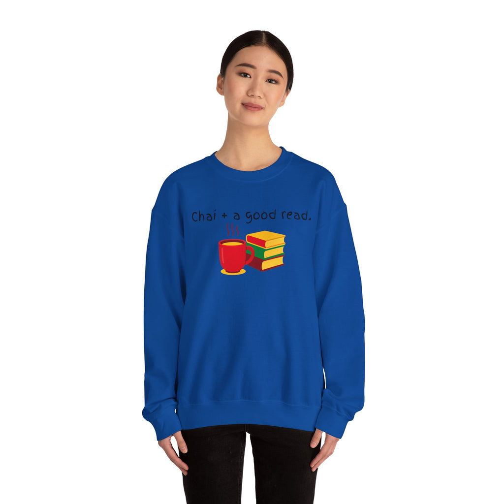 Cozy Reading Sweatshirt — "Chai + a Good Read" Crewneck