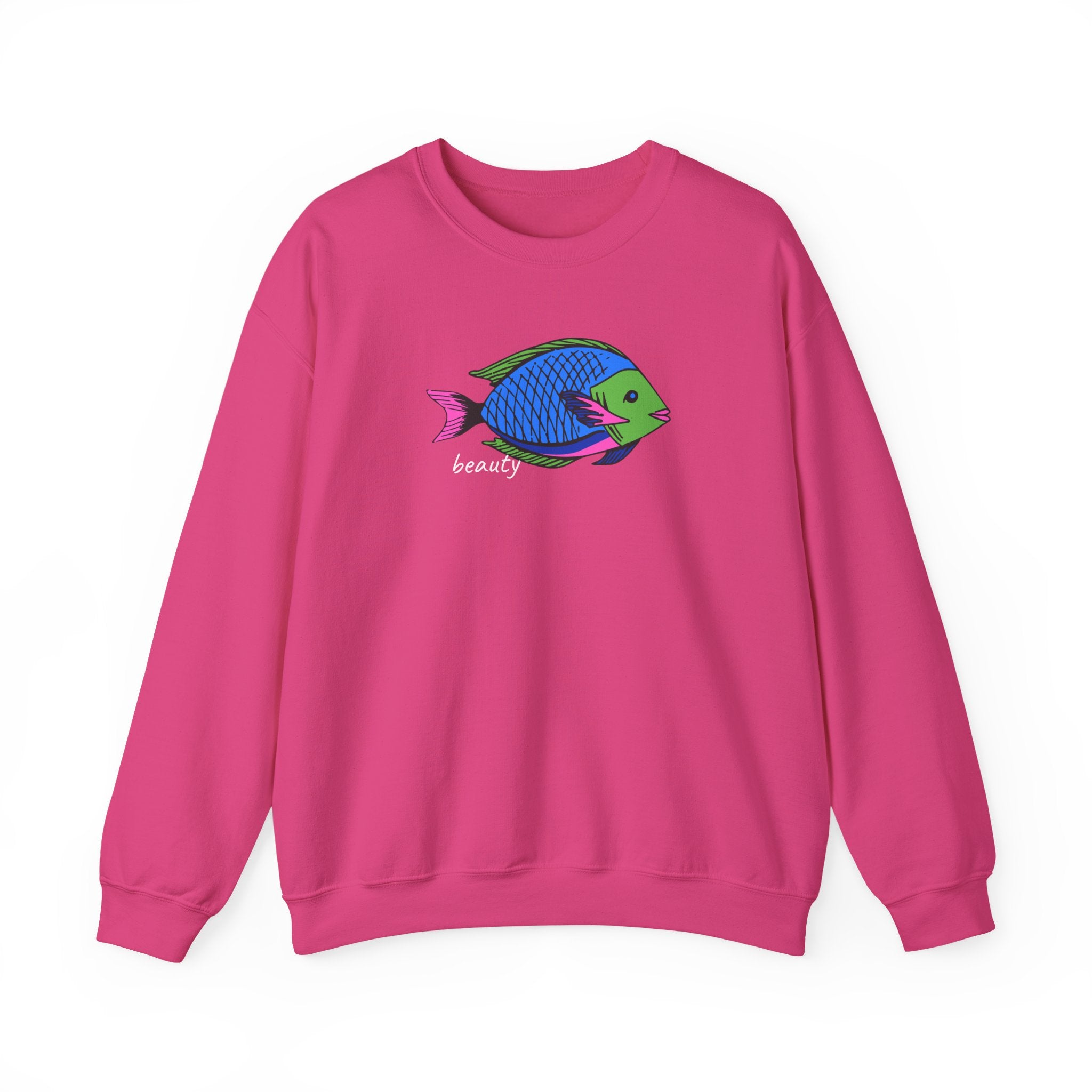 Fish Graphic Sweatshirt — Neon Tropical Fish 'beauty' Crewneck