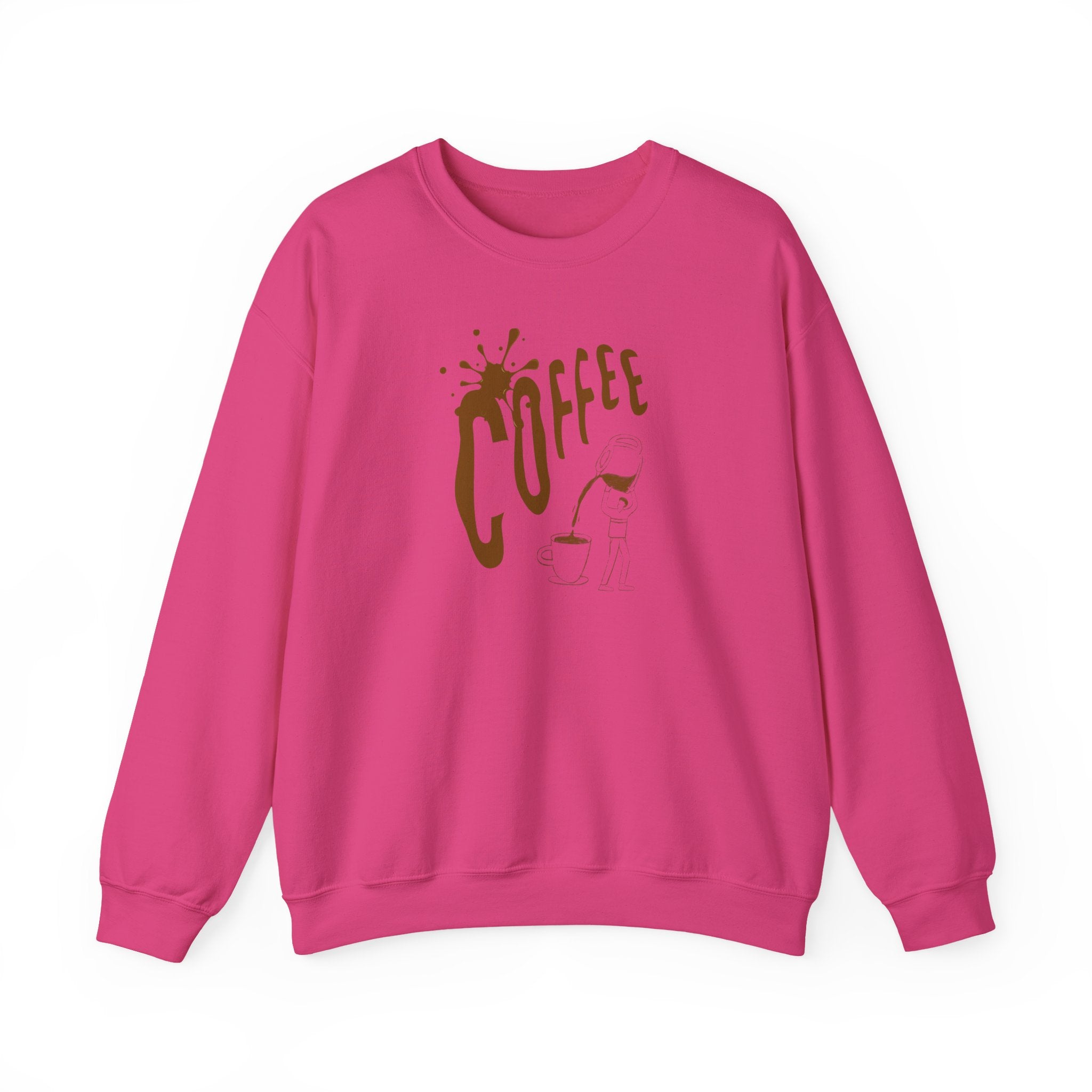 Coffee Lover Crewneck Sweatshirt — Retro Brown Coffee Graphic