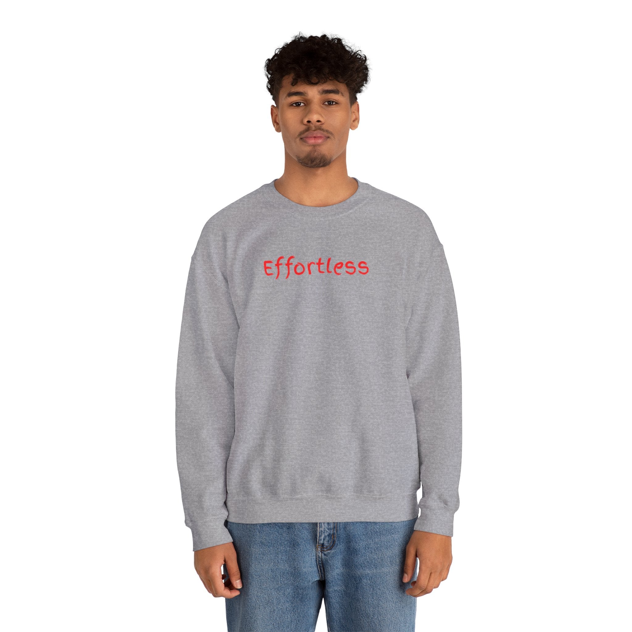 Effortless Crewneck Sweatshirt — Minimal Red Script Comfort Pullover