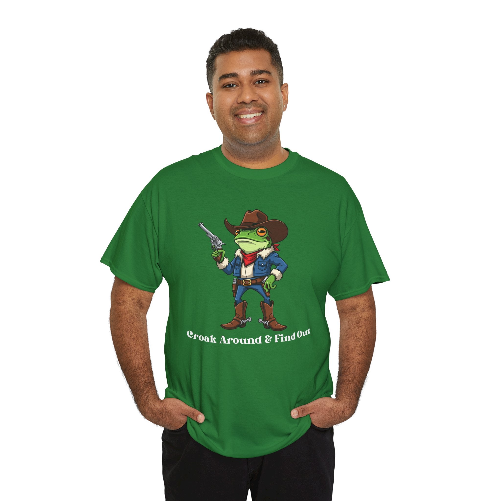 Cowboy Frog T-Shirt - "Croak Around & Find Out" Funny Western Graphic Tee