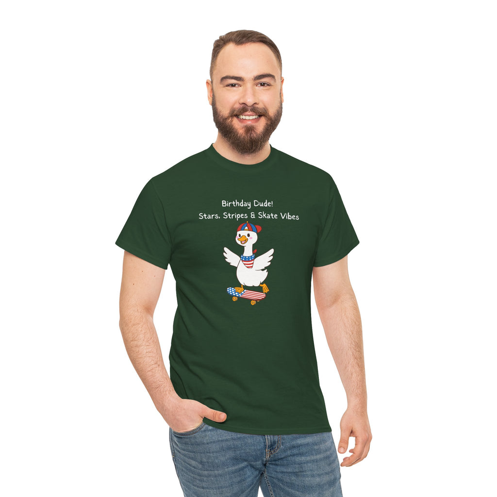 Birthday Dude! Stars, Stripes & Skate Vibes Tee